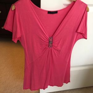 [The Limited] Pink V-neck Top